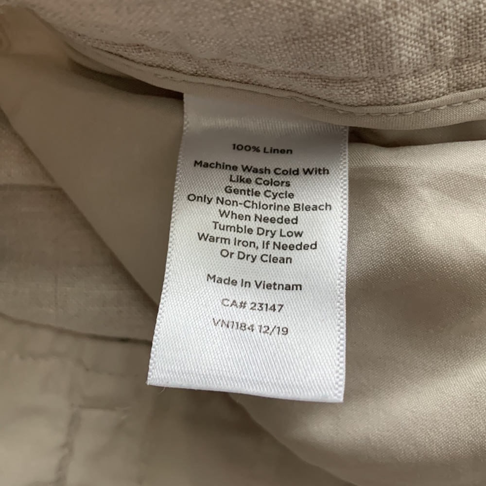 Talbots Cream Linen Straight Leg Cropped Pants - Picture 6 of 6